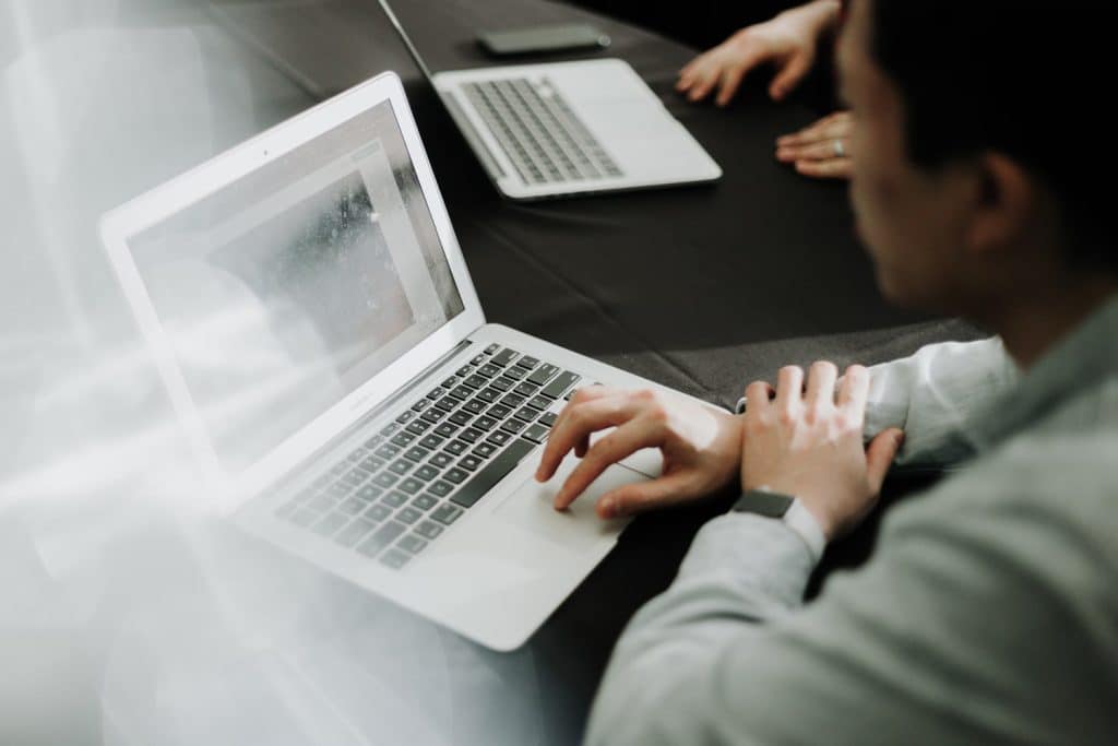 a person using a laptop