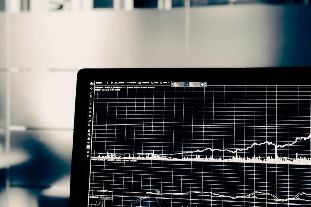 a computer screen with a graph on it
