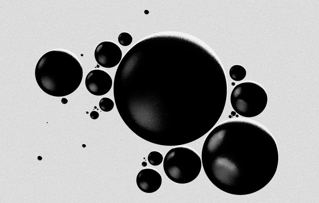 a group of black circles